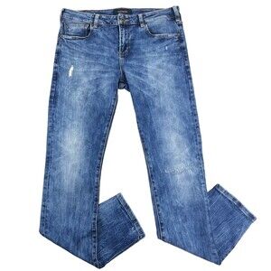 Scotch & Soda Mens SKIM Skinny W34xL32 Stretch Denim Pre Distressed Blue Jeans